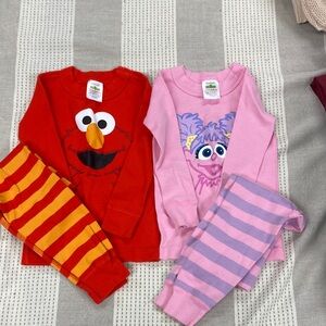 Sesame Street Elmo and Abby Cadabby Pajama Set - Red, Yellow, Pink, Purple